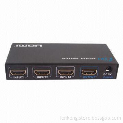 3 Ports HDMI® Switcher 3 x 1 with 225MHz Bandwidth and 5V DC at 1A Power Supply